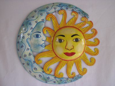 11" Painted Sun & Moon